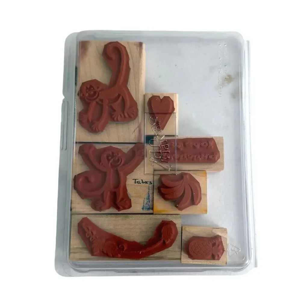 Stampin’ up wooden stamps monkey business